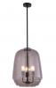CUAD1 Smokey Black Round Pyramid Glass Pendant Light